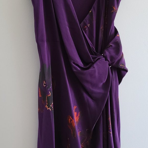 PURPLE floral THE KOOPLES silk/viscose dress - Picture 6 of 7